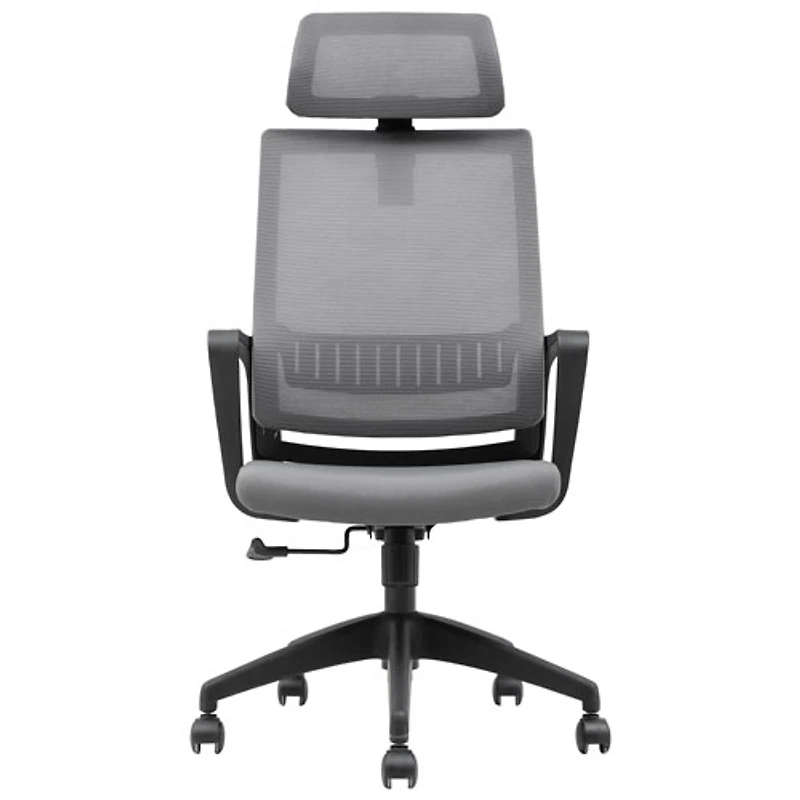 Fauteuil de bureau à dossier haut en tissu Dakoda de Brassex - Gris