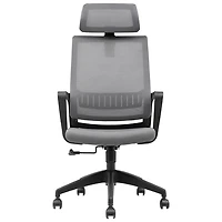 Fauteuil de bureau à dossier haut en tissu Dakoda de Brassex - Gris