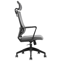 Fauteuil de bureau à dossier haut en tissu Dakoda de Brassex - Gris