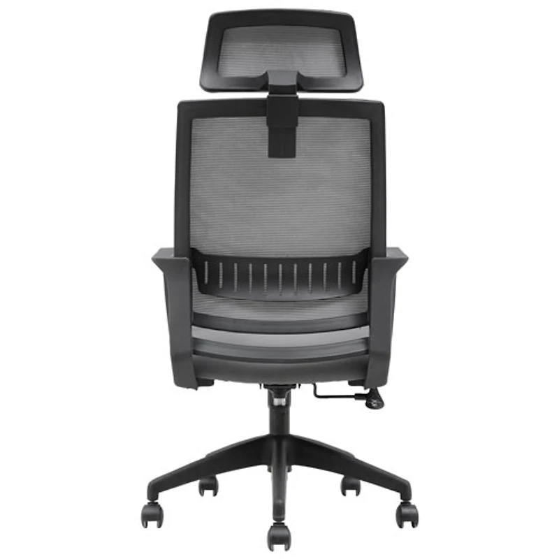 Fauteuil de bureau à dossier haut en tissu Dakoda de Brassex - Gris