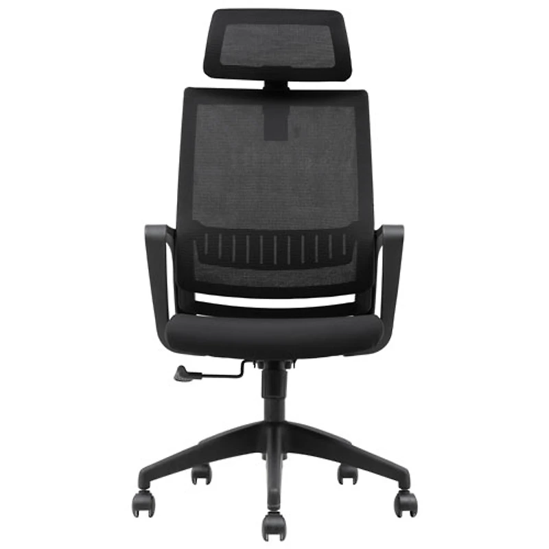 Fauteuil de bureau à dossier haut en tissu Jackson de Brassex - Noir