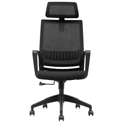 Fauteuil de bureau à dossier haut en tissu Jackson de Brassex - Noir