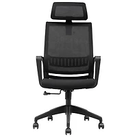 Fauteuil de bureau à dossier haut en tissu Jackson de Brassex - Noir