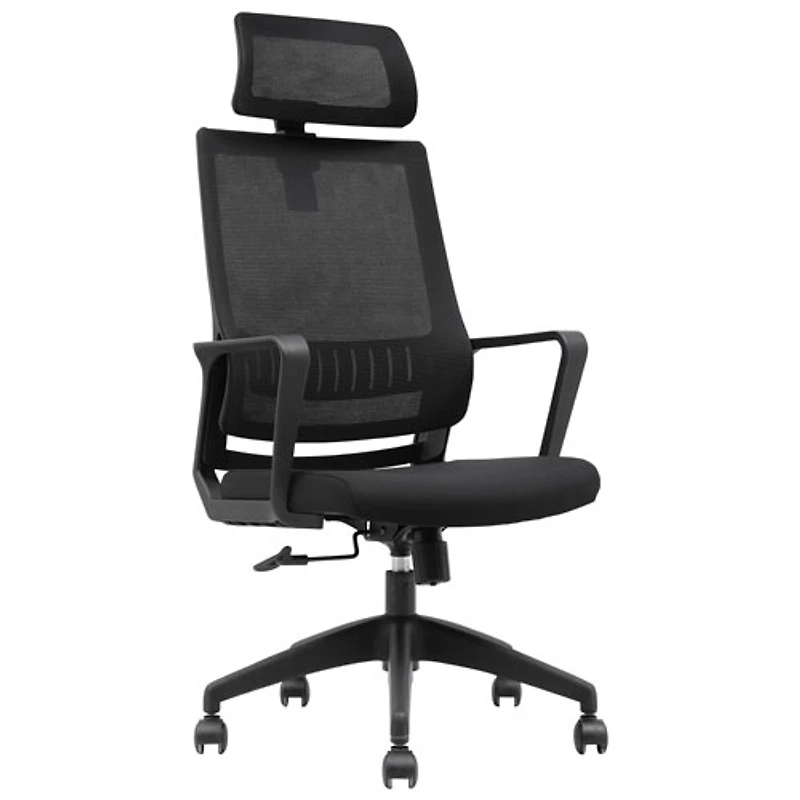 Fauteuil de bureau à dossier haut en tissu Jackson de Brassex - Noir