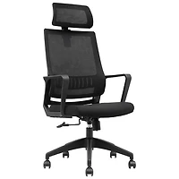 Fauteuil de bureau à dossier haut en tissu Jackson de Brassex - Noir