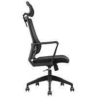 Fauteuil de bureau à dossier haut en tissu Jackson de Brassex - Noir