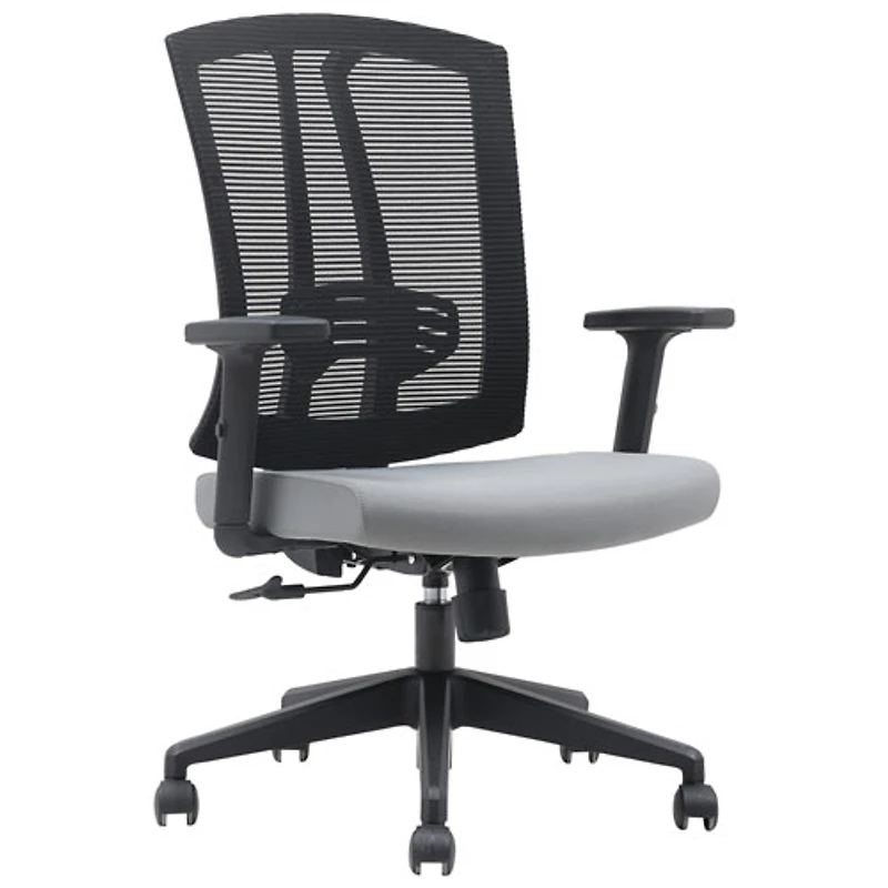 Fauteuil de bureau ergonomique à dossier haut en tissu Milo de Brassex - Gris