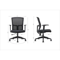 Fauteuil de bureau à dossier haut en tissu Hudson de Brassex - Noir