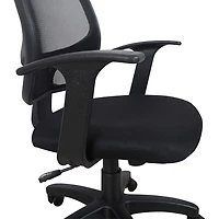 Fauteuil de bureau ergonomique à dossier haut en tissu Samie de Brassex - Noir
