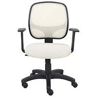 Fauteuil de bureau ergonomique en tissu à dossier haut Eliza de Brassex - Beige
