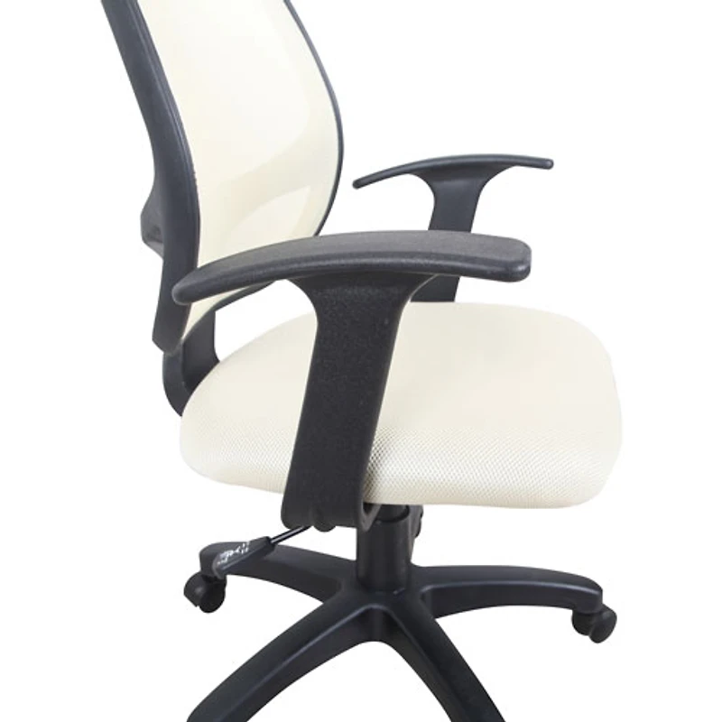 Fauteuil de bureau ergonomique en tissu à dossier haut Eliza de Brassex - Beige