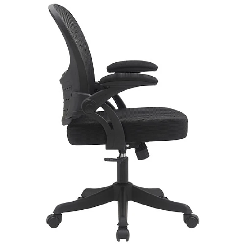 Fauteuil de bureau ergonomique à dossier haut en tissu Riley de Brassex - Noir