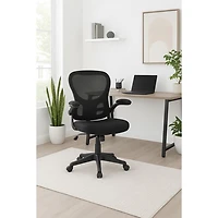 Fauteuil de bureau ergonomique à dossier haut en tissu Riley de Brassex - Noir