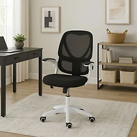 Fauteuil de bureau ergonomique à dossier haut en tissu Ivy de Brassex - Noir