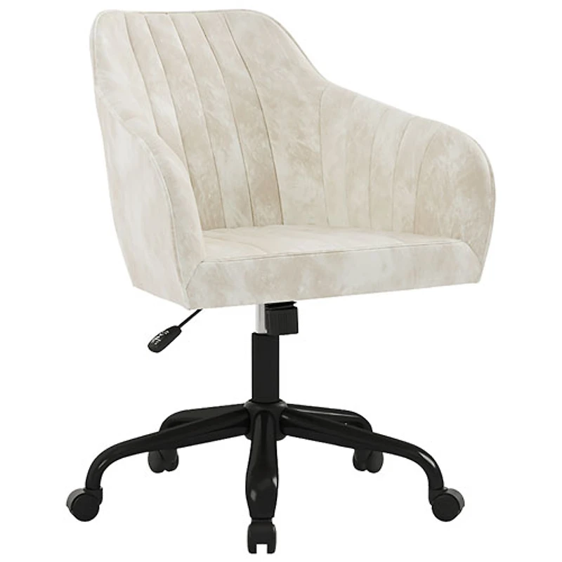 Brassex Belisse High-Back Polyester Executive Chair - Beige