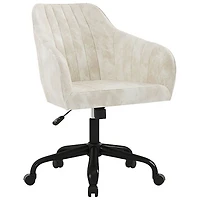 Brassex Belisse High-Back Polyester Executive Chair - Beige