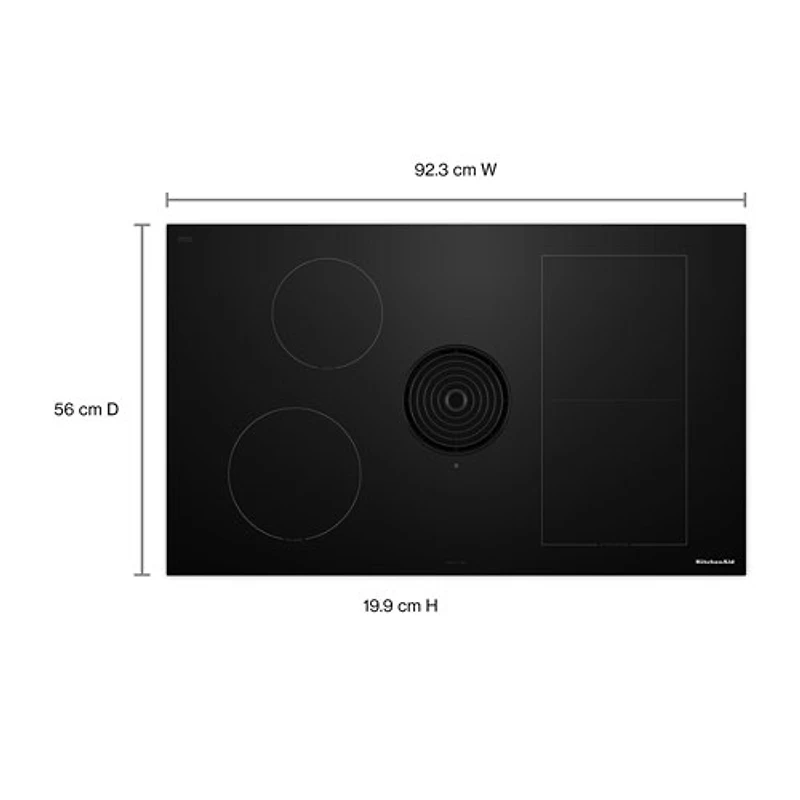 KitchenAid 36" 4-Element Induction Cooktop (KCID936SBL) - Black