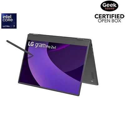 Open Box - LG Gram 16" Touchscreen 2-in-1 Laptop - Obsidian Black (Intel Core Ultra 7 255H/32GB RAM/1TB SSD)