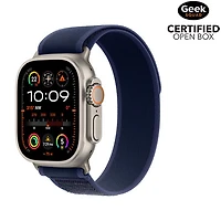 Open Box - Apple Watch Ultra 2 (GPS + Cellular) 49mm Natural Titanium Case with Blue Trail Loop - Small/Medium
