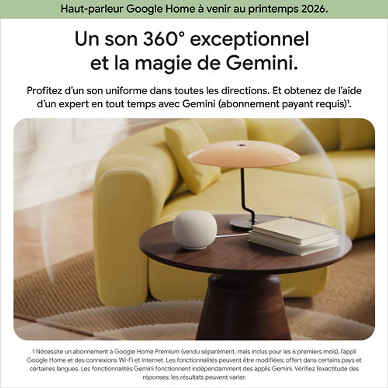 Google Home Audio Smart Speaker with Google Assistant - Hazel - Coming Spring 2026