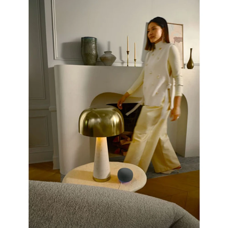 Haut-parleur intelligent Google Home avec son à 360° et assistant vocal Gemini pour la maison - Vert lichen