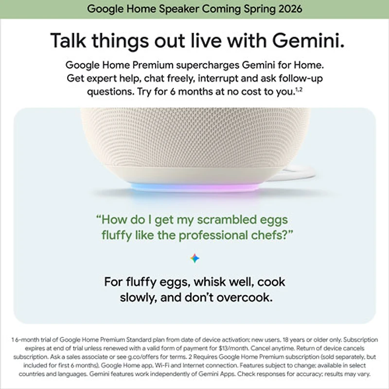 Google Home Audio Smart Speaker with Google Assistant - Hazel - Coming Spring 2026