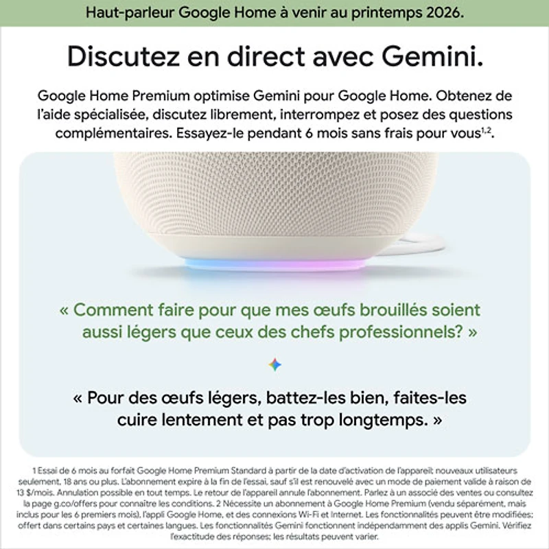 Google Home Audio Smart Speaker with Google Assistant - Hazel - Coming Spring 2026