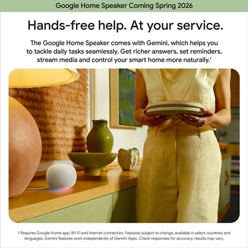 Google Home Audio Smart Speaker with Google Assistant - Hazel - Coming Spring 2026