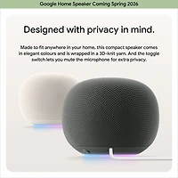 Haut-parleur intelligent Google Home avec Assistant Google - Porcelaine - Printemps 2026