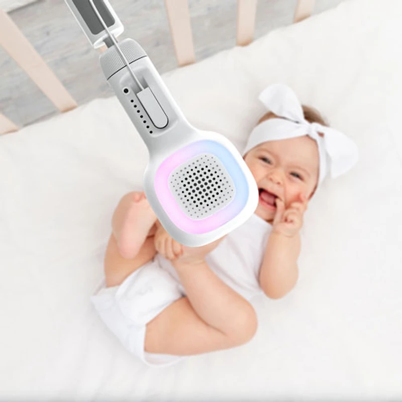 Interphone de surveillance intelligent SkyVision AI Pro Twin de Hubble Connected avec 2 caméras, suivi du sommeil, vision nocturne et panorama/inclinaison