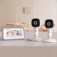 Interphone de surveillance intelligent SkyVision AI Pro Twin de Hubble Connected avec 2 caméras, suivi du sommeil, vision nocturne et panorama/inclinaison
