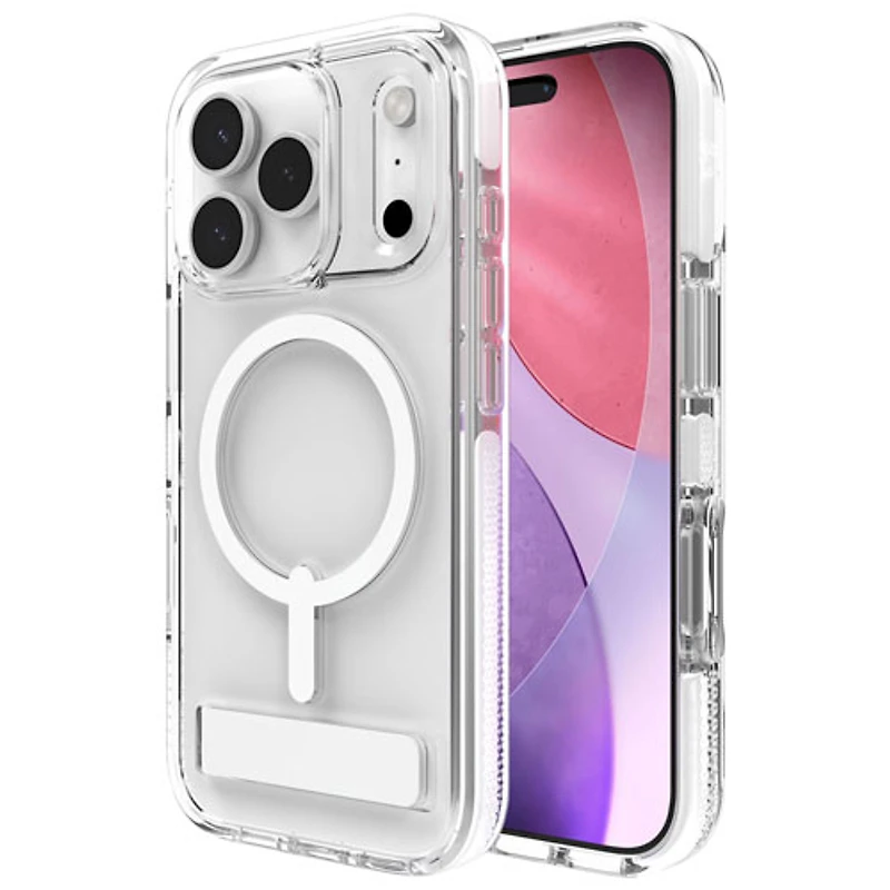 ZAGG Santa Cruz Snap Fitted Hard Shell Case with MagSafe & Kickstand for iPhone 17 Pro - White
