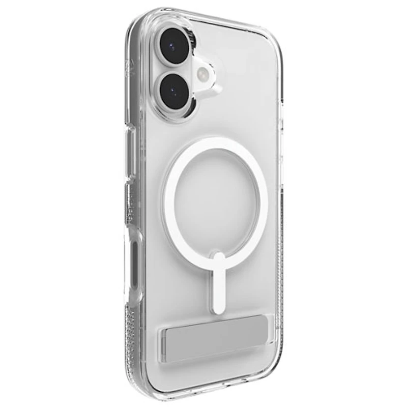 ZAGG Crystal Palace Snap Fitted Hard Shell Case with Kickstand for iPhone 17 - Clear