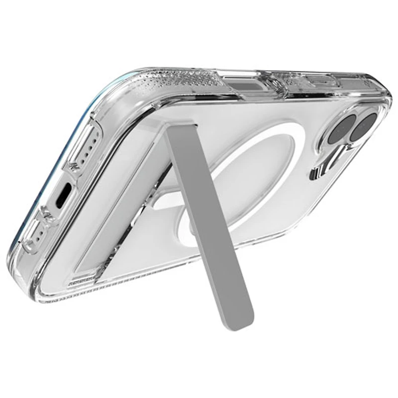 ZAGG Crystal Palace Snap Fitted Hard Shell Case with Kickstand for iPhone 17 - Clear