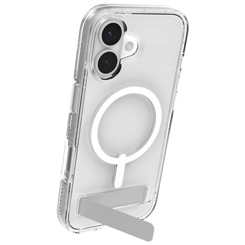 ZAGG Crystal Palace Snap Fitted Hard Shell Case with Kickstand for iPhone 17 - Clear