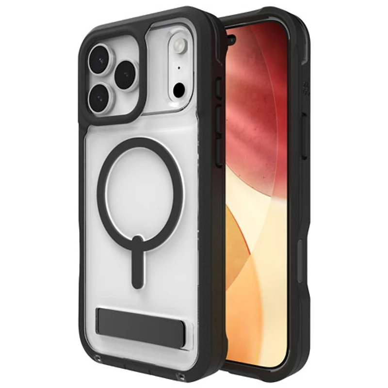 ZAGG Rainier Snap Fitted Hard Shell Case with Kickstand for iPhone 17 Pro Max - Black