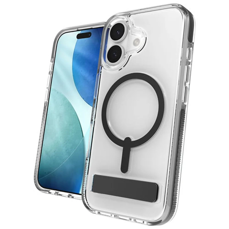 Étui rigide ajusté Santa Cruz Snap de ZAGG avec MagSafe et béquille pour iPhone 17 - Noir