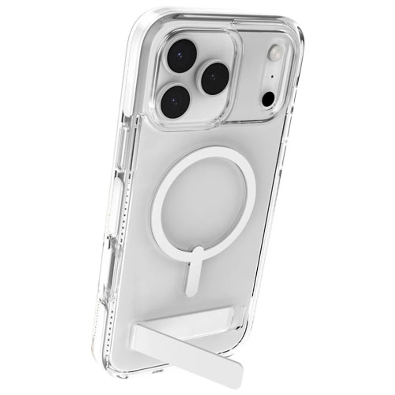 Étui rigide ajusté Santa Cruz Snap de ZAGG avec MagSafe et béquille pour iPhone 17 Pro Max - Blanc