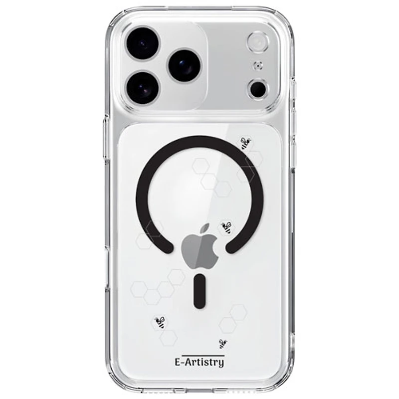 E-Artistry Signature Honeycomb Fitted Hard Shell Case with MagSafe for iPhone 17 Pro Max - Silver