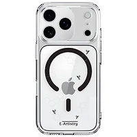 E-Artistry Signature Honeycomb Fitted Hard Shell Case with MagSafe for iPhone 17 Pro - Silver