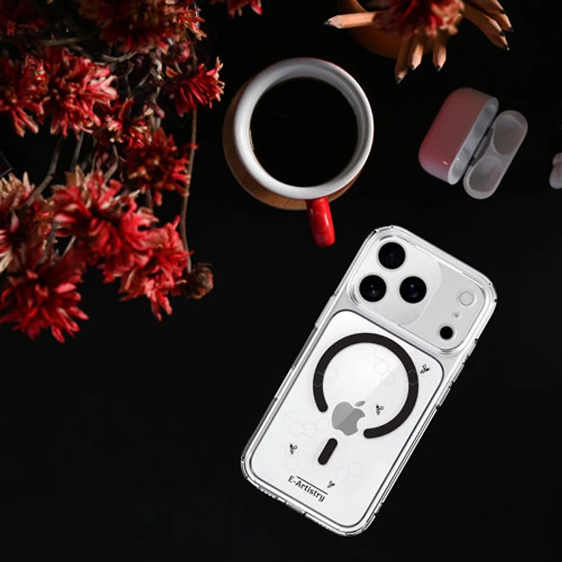 E-Artistry Signature Honeycomb Fitted Hard Shell Case with MagSafe for iPhone 17 Pro - Silver