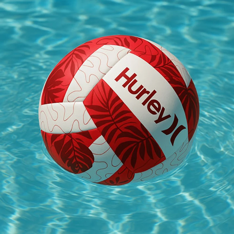 Ballon de volleyball en néoprène de Hurley - Taille 5 - Blanc/Rouge