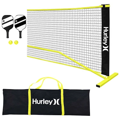 Ensemble de pickleball avec filet de Hurley - Blanc/Jaune