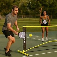 Ensemble de pickleball avec filet de Hurley - Blanc/Jaune