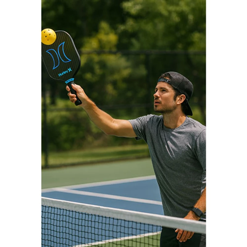 Sac et raquette de pickleball en fibre de verre de Hurley - Noir/Bleu