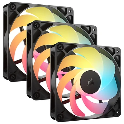 Corsair RS120-R ARGB 120mm Triple PWM Reverse Case Fan Kit - Black