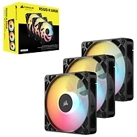 Corsair RS120-R ARGB 120mm Triple PWM Reverse Case Fan Kit - Black