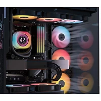 Ensemble de trois ventilateurs RVB adressable à modulation d'impulsion de 120 mm avec boîtier inversé RS120-R de Corsair - Noir