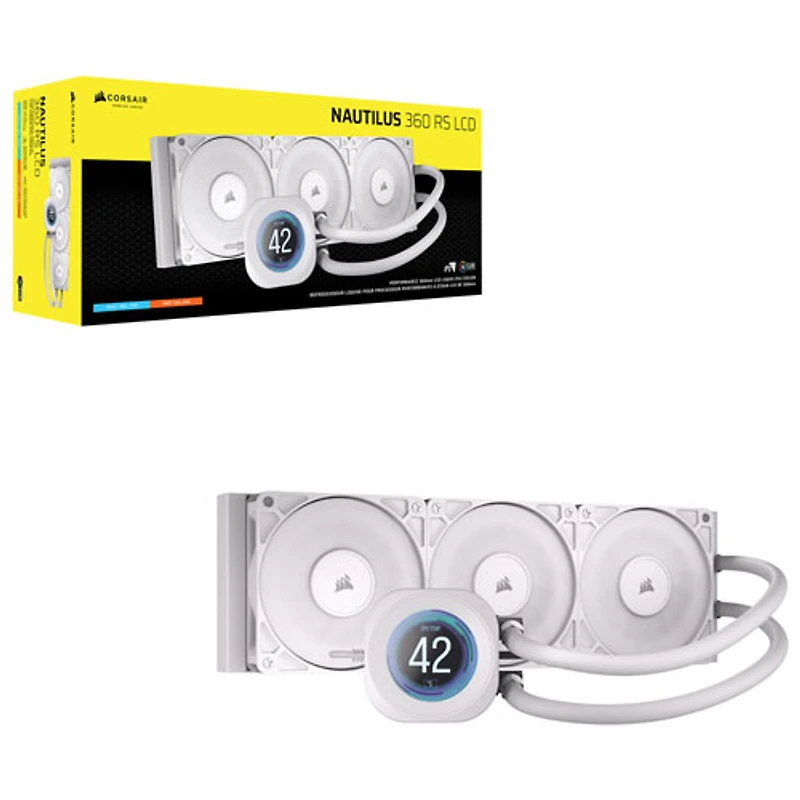 Corsair Nautilus 360 RS LCD Liquid CPU Cooling System - White