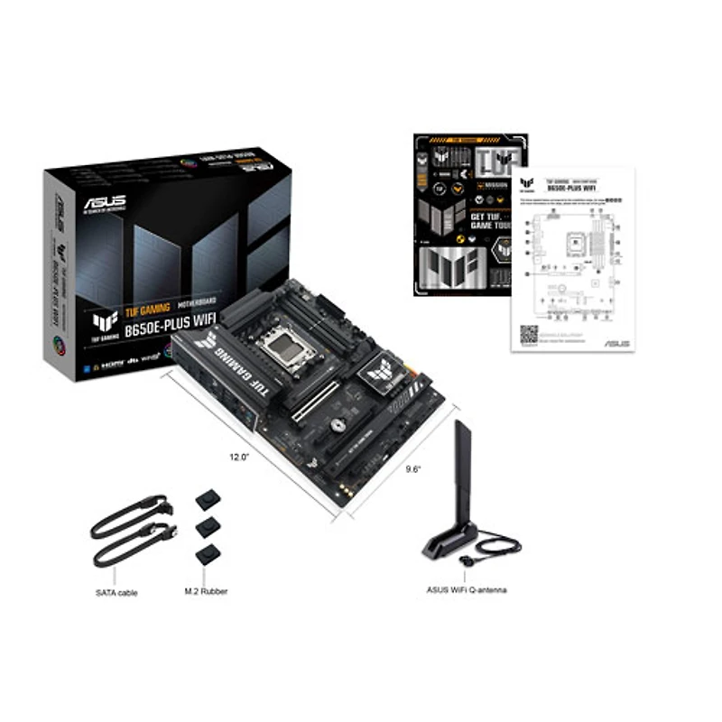 Carte mère TUF Gaming B650E-PLUS Wi-Fi 6E AM5 DDR5 d'ASUS pour processeurs Ryzen 9000/8000/7000 d'AMD